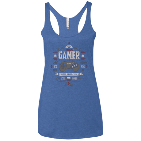 T-Shirts Vintage Royal / X-Small Mega Gamer Women's Triblend Racerback Tank