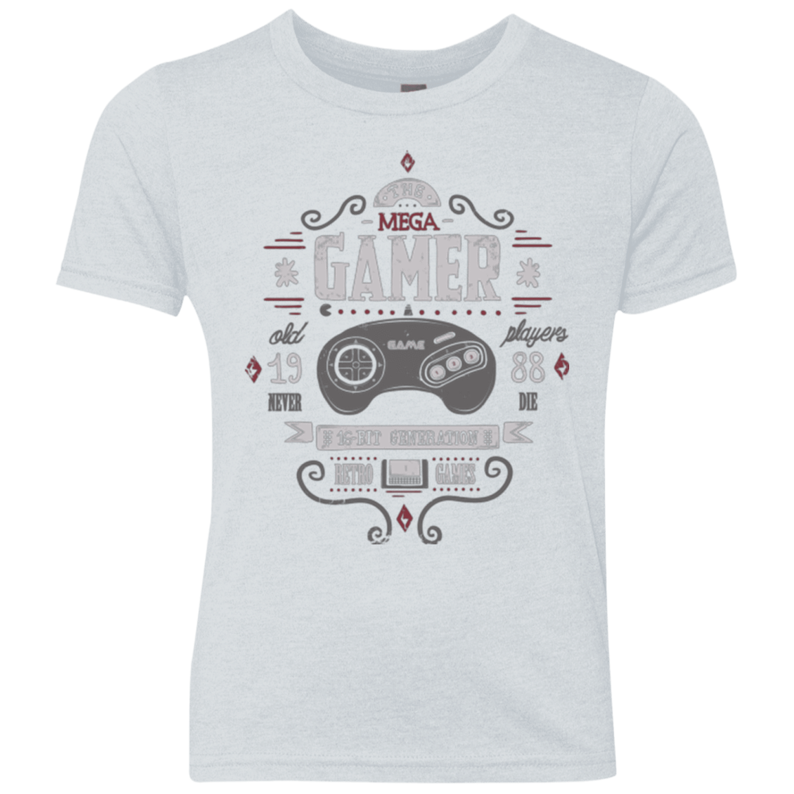 T-Shirts Heather White / YXS Mega Gamer Youth Triblend T-Shirt