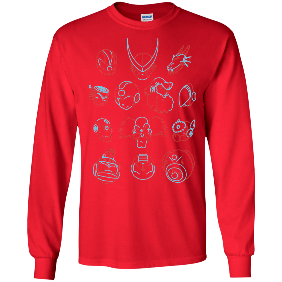 T-Shirts Red / S MEGA HEADS 2 Men's Long Sleeve T-Shirt