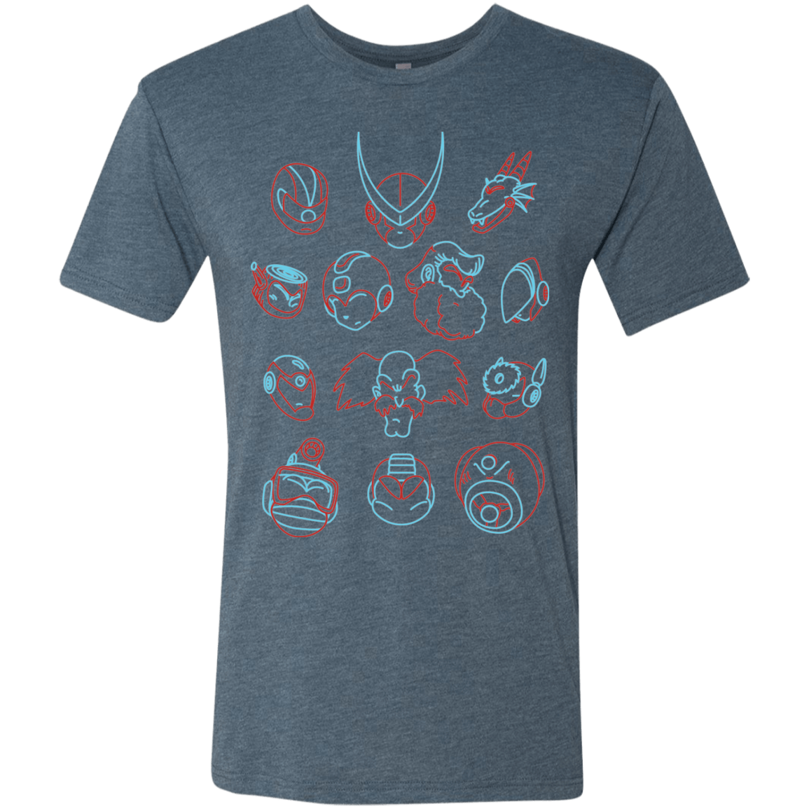 T-Shirts Indigo / S MEGA HEADS 2 Men's Triblend T-Shirt