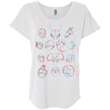 T-Shirts Heather White / X-Small MEGA HEADS 2 Triblend Dolman Sleeve