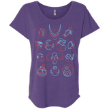 T-Shirts Purple Rush / X-Small MEGA HEADS 2 Triblend Dolman Sleeve