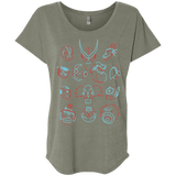 T-Shirts Venetian Grey / X-Small MEGA HEADS 2 Triblend Dolman Sleeve