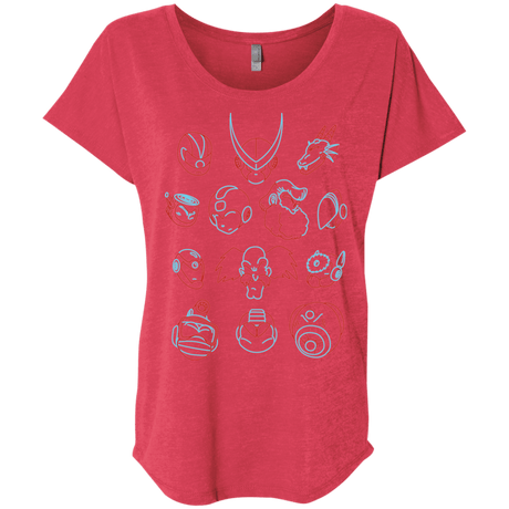T-Shirts Vintage Red / X-Small MEGA HEADS 2 Triblend Dolman Sleeve