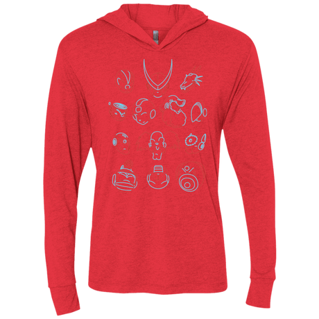 T-Shirts Vintage Red / X-Small MEGA HEADS 2 Triblend Long Sleeve Hoodie Tee