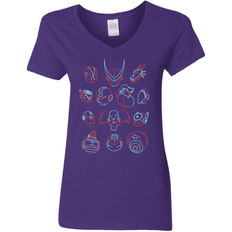 T-Shirts Purple / S MEGA HEADS 2 Women's V-Neck T-Shirt