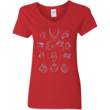 T-Shirts Red / S MEGA HEADS 2 Women's V-Neck T-Shirt