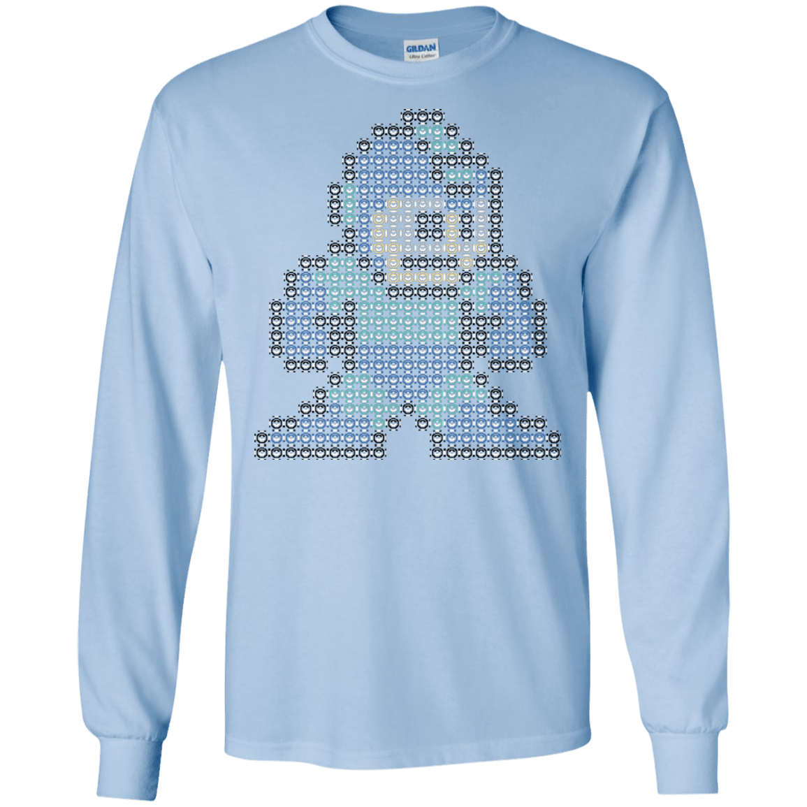 T-Shirts Light Blue / S Mega Pixel Men's Long Sleeve T-Shirt