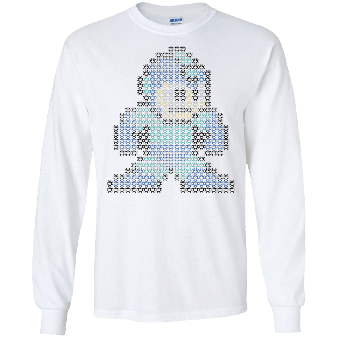 T-Shirts White / S Mega Pixel Men's Long Sleeve T-Shirt