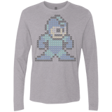 T-Shirts Heather Grey / S Mega Pixel Men's Premium Long Sleeve