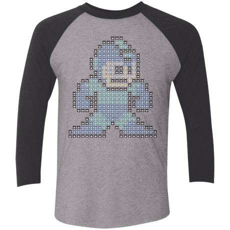 T-Shirts Premium Heather/Vintage Black / X-Small Mega Pixel Men's Triblend 3/4 Sleeve
