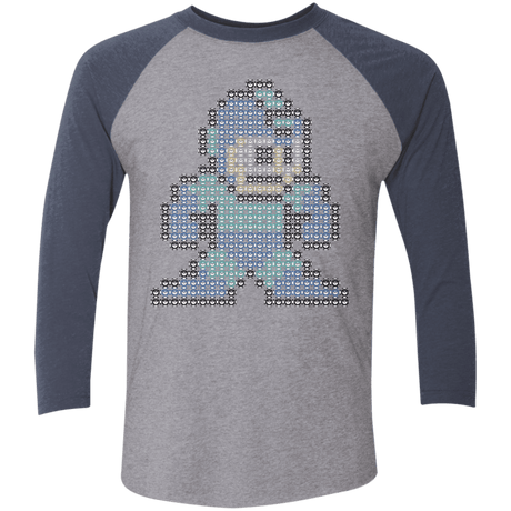 T-Shirts Premium Heather/Vintage Navy / X-Small Mega Pixel Men's Triblend 3/4 Sleeve