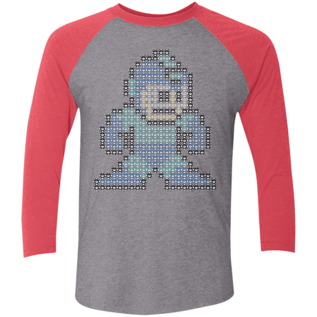 T-Shirts Premium Heather/Vintage Red / X-Small Mega Pixel Men's Triblend 3/4 Sleeve
