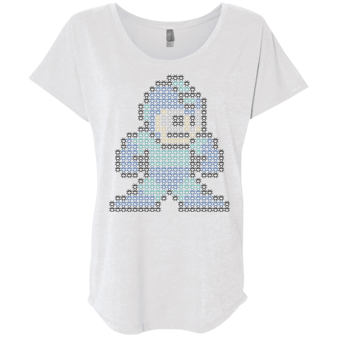 T-Shirts Heather White / X-Small Mega Pixel Triblend Dolman Sleeve