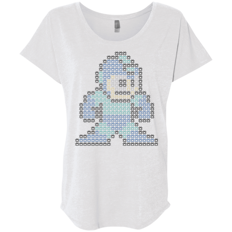 T-Shirts Heather White / X-Small Mega Pixel Triblend Dolman Sleeve