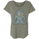 T-Shirts Venetian Grey / X-Small Mega Pixel Triblend Dolman Sleeve