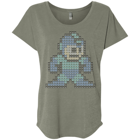 T-Shirts Venetian Grey / X-Small Mega Pixel Triblend Dolman Sleeve