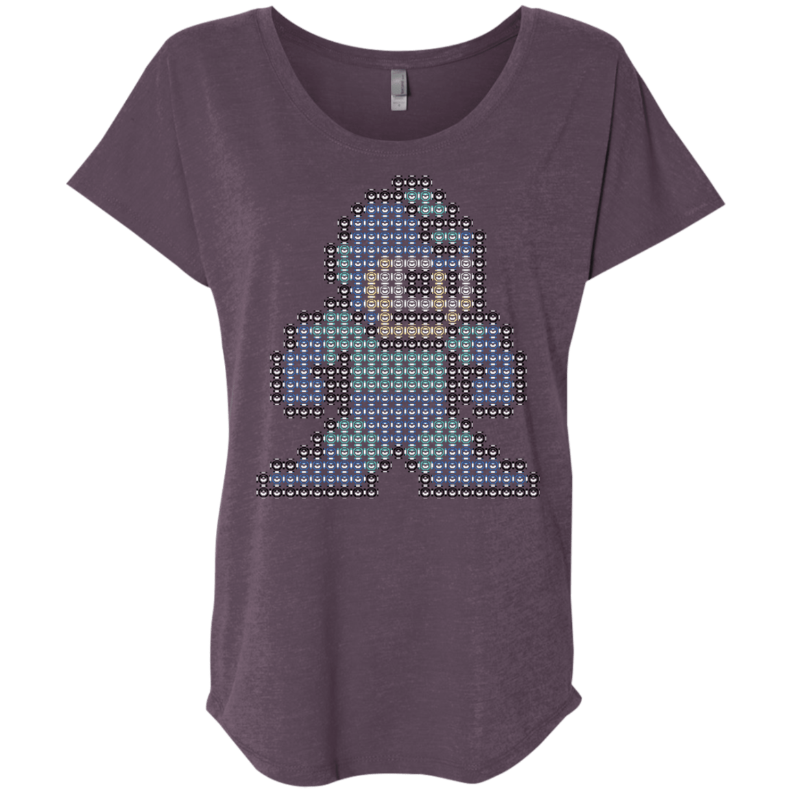 T-Shirts Vintage Purple / X-Small Mega Pixel Triblend Dolman Sleeve