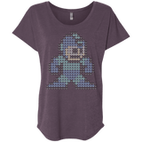 T-Shirts Vintage Purple / X-Small Mega Pixel Triblend Dolman Sleeve