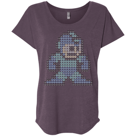 T-Shirts Vintage Purple / X-Small Mega Pixel Triblend Dolman Sleeve