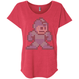 T-Shirts Vintage Red / X-Small Mega Pixel Triblend Dolman Sleeve