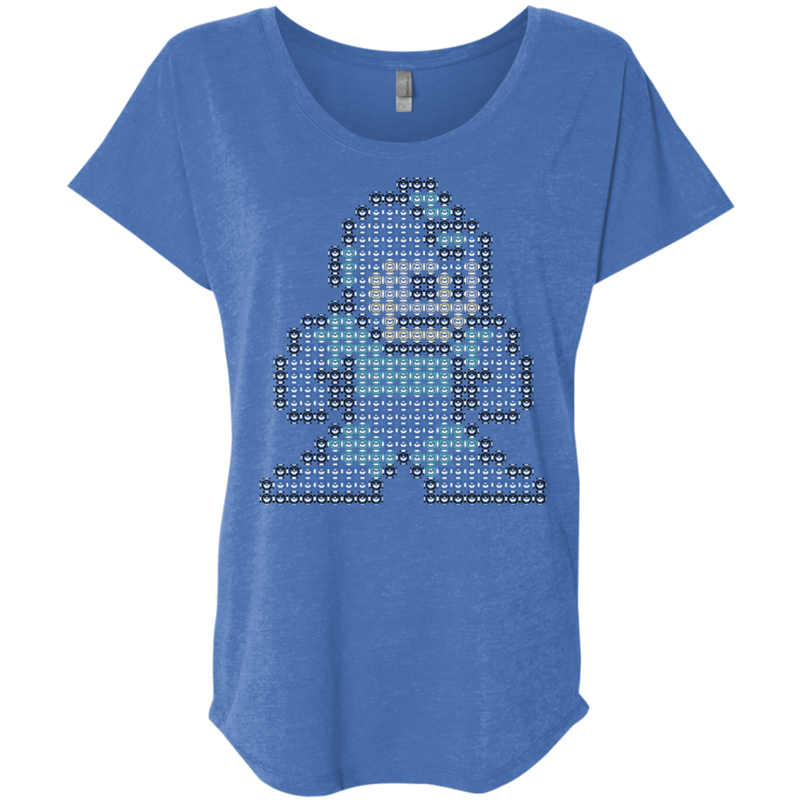 T-Shirts Vintage Royal / X-Small Mega Pixel Triblend Dolman Sleeve