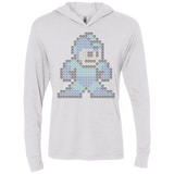 T-Shirts Heather White / X-Small Mega Pixel Triblend Long Sleeve Hoodie Tee