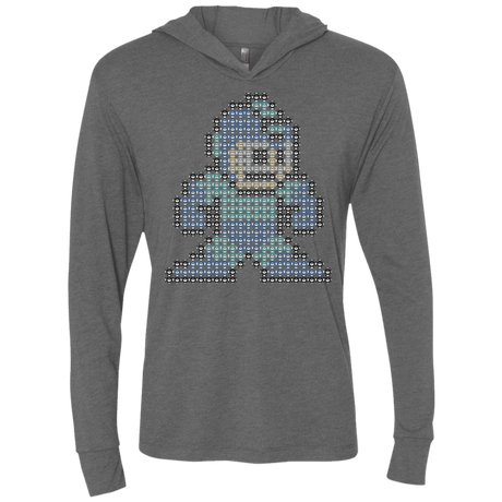 T-Shirts Premium Heather / X-Small Mega Pixel Triblend Long Sleeve Hoodie Tee