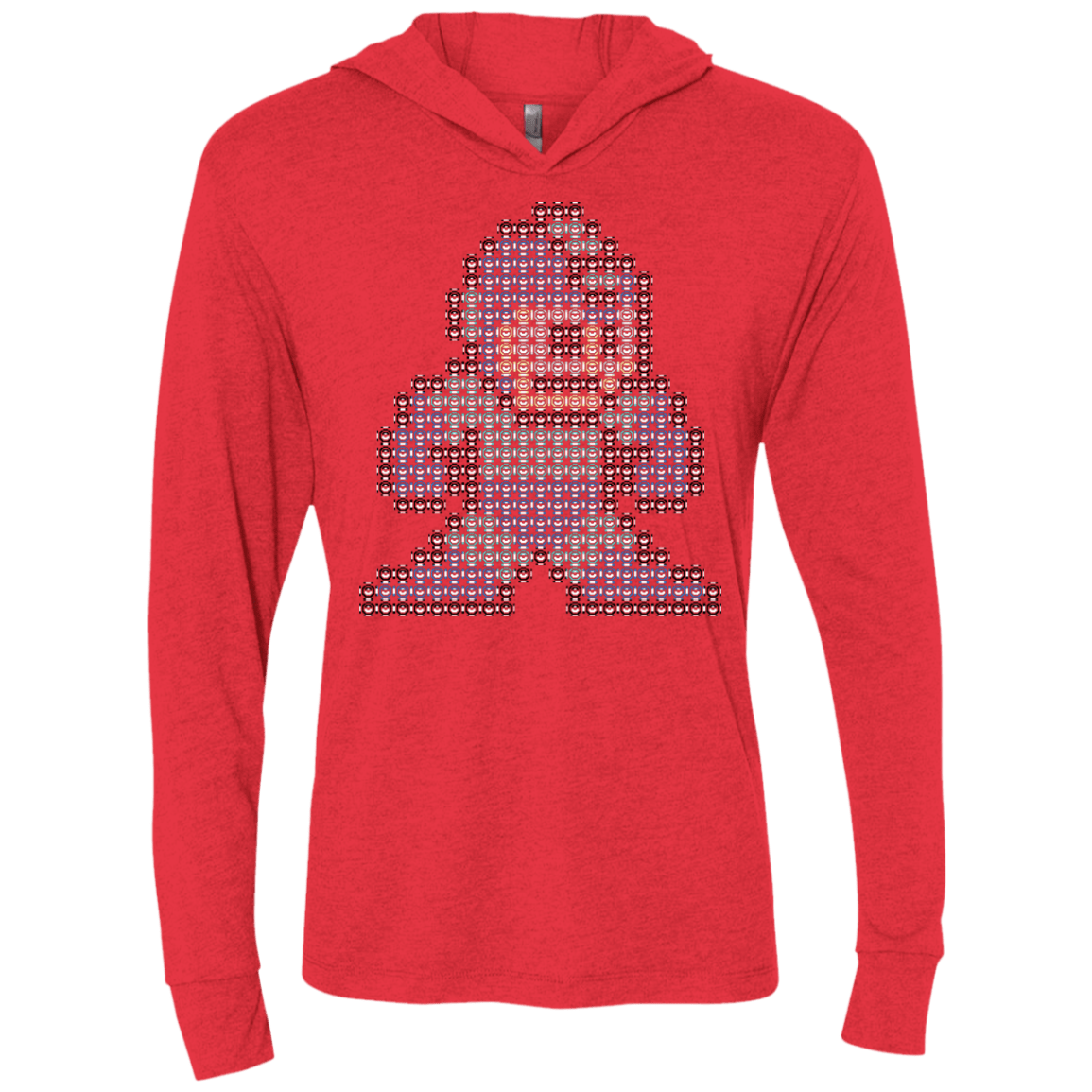 T-Shirts Vintage Red / X-Small Mega Pixel Triblend Long Sleeve Hoodie Tee