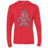 T-Shirts Vintage Red / X-Small Mega Pixel Triblend Long Sleeve Hoodie Tee