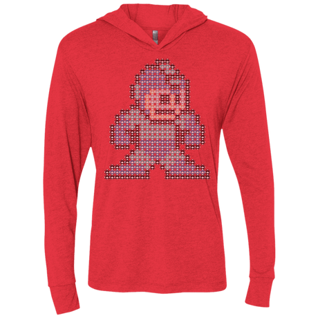 T-Shirts Vintage Red / X-Small Mega Pixel Triblend Long Sleeve Hoodie Tee