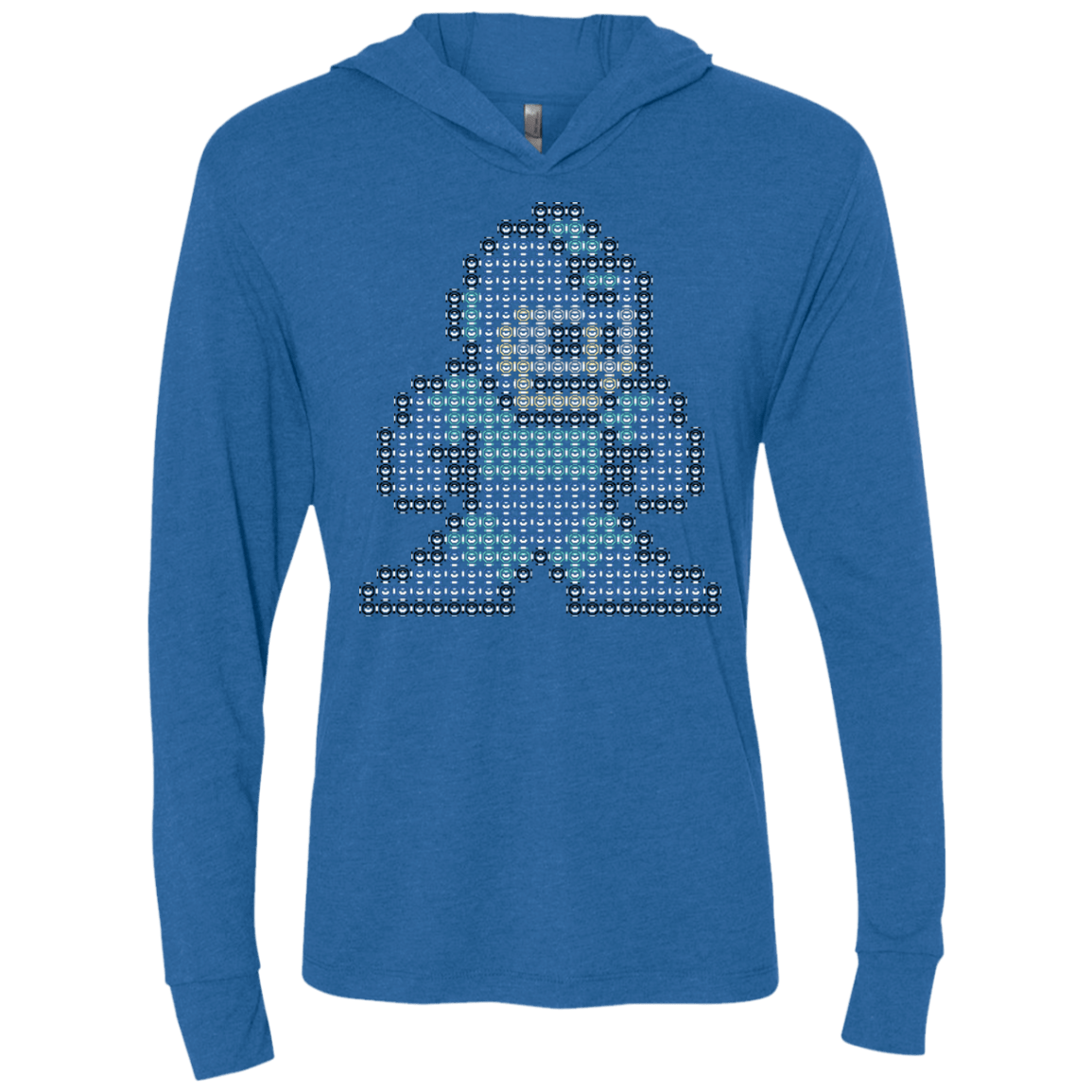 T-Shirts Vintage Royal / X-Small Mega Pixel Triblend Long Sleeve Hoodie Tee