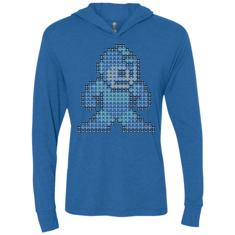 T-Shirts Vintage Royal / X-Small Mega Pixel Triblend Long Sleeve Hoodie Tee