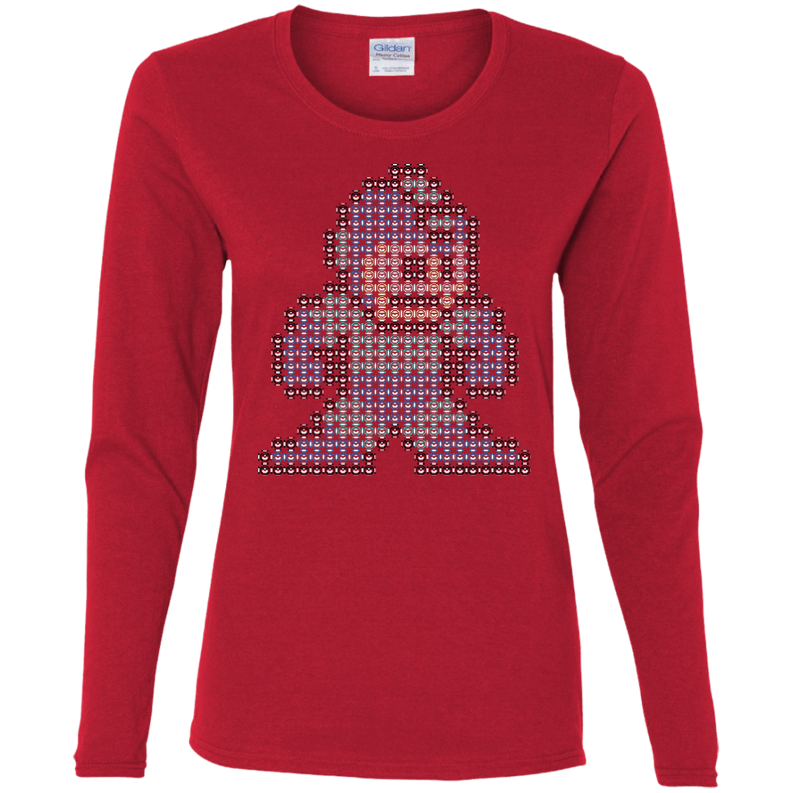 T-Shirts Red / S Mega Pixel Women's Long Sleeve T-Shirt