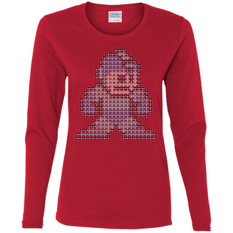 T-Shirts Red / S Mega Pixel Women's Long Sleeve T-Shirt