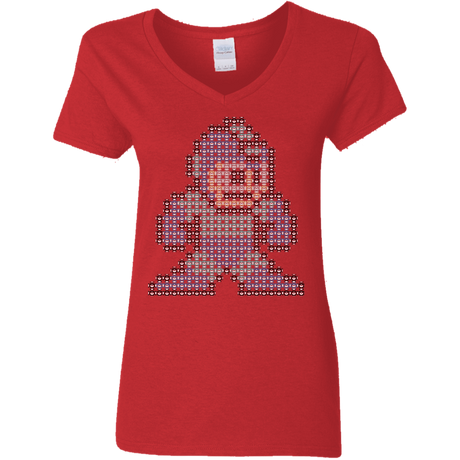 T-Shirts Red / S Mega Pixel Women's V-Neck T-Shirt