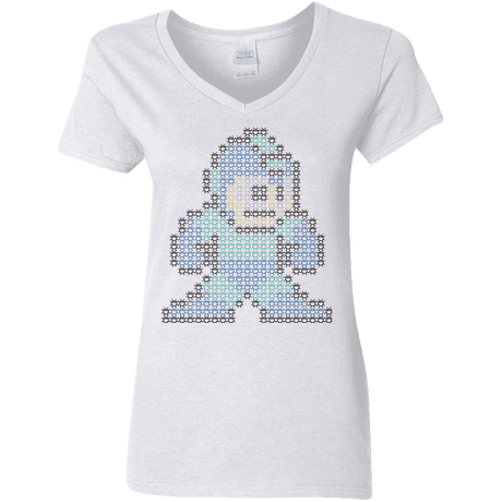 T-Shirts White / S Mega Pixel Women's V-Neck T-Shirt