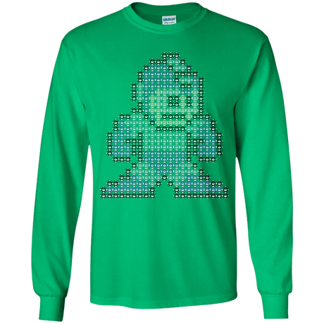 T-Shirts Irish Green / YS Mega Pixel Youth Long Sleeve T-Shirt