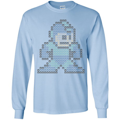 T-Shirts Light Blue / YS Mega Pixel Youth Long Sleeve T-Shirt