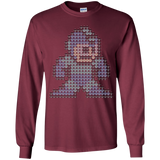 T-Shirts Maroon / YS Mega Pixel Youth Long Sleeve T-Shirt