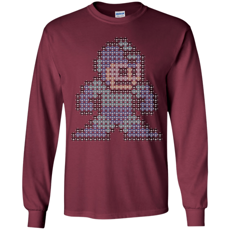 T-Shirts Maroon / YS Mega Pixel Youth Long Sleeve T-Shirt