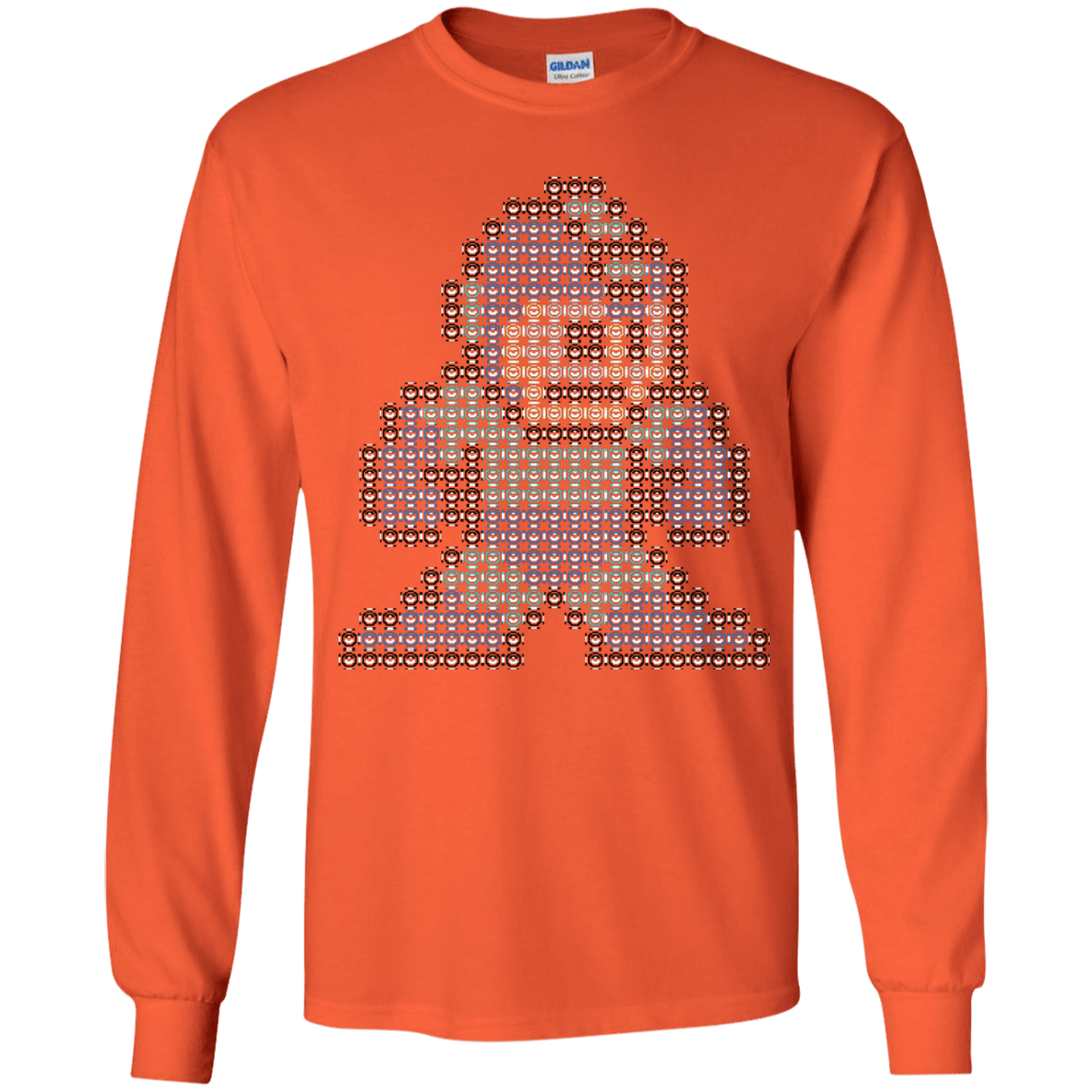 T-Shirts Orange / YS Mega Pixel Youth Long Sleeve T-Shirt