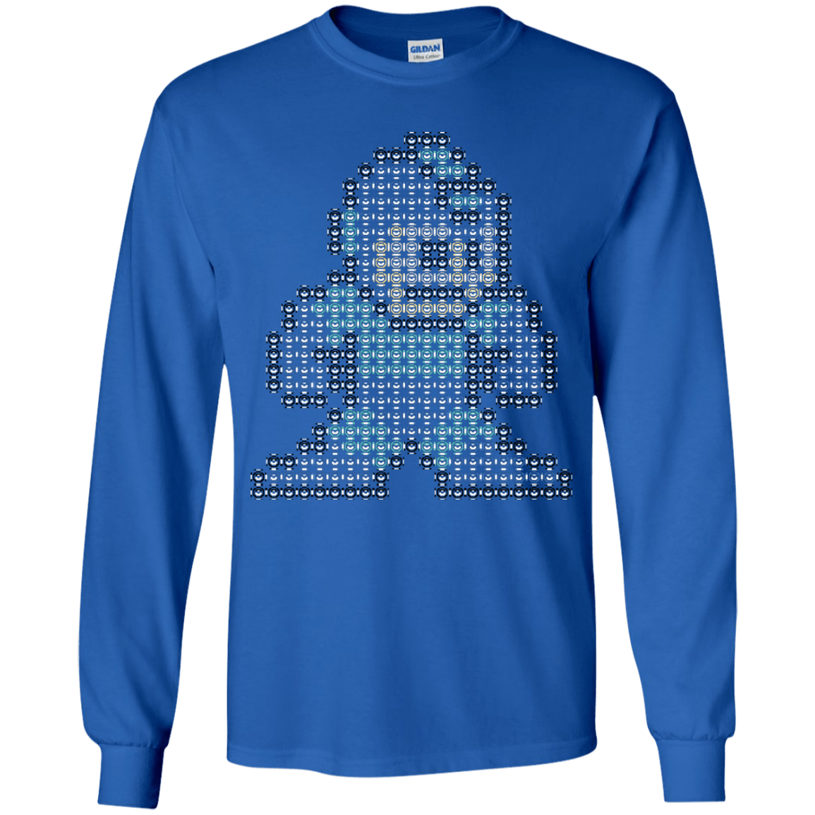 T-Shirts Royal / YS Mega Pixel Youth Long Sleeve T-Shirt