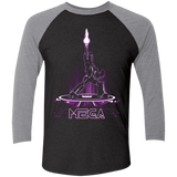 T-Shirts Vintage Black/Premium Heather / X-Small MEGA (Tron) Men's Triblend 3/4 Sleeve