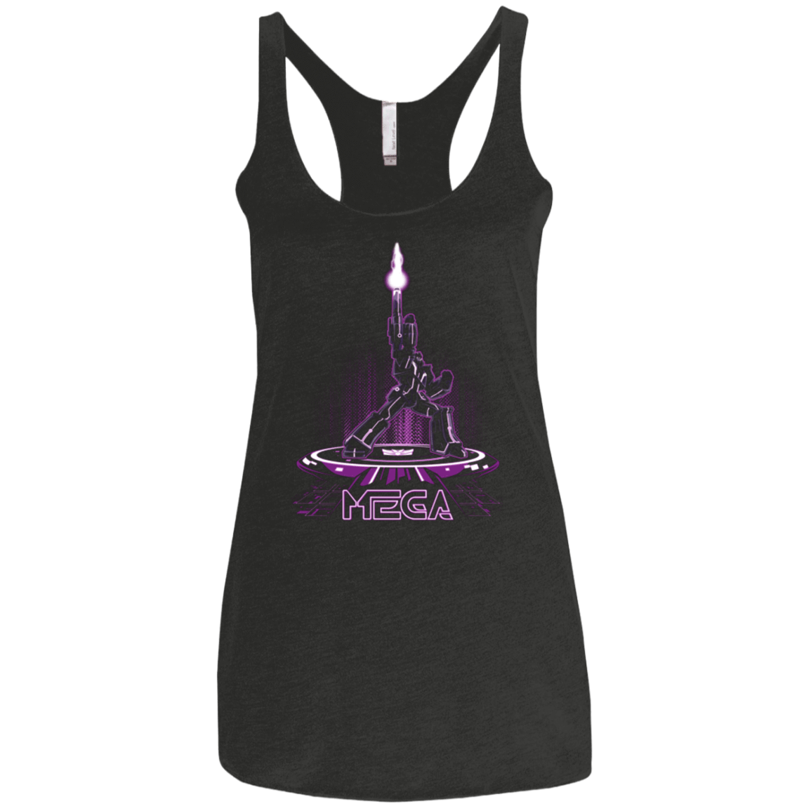 T-Shirts Vintage Black / X-Small MEGA (Tron) Women's Triblend Racerback Tank