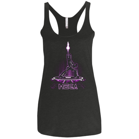 T-Shirts Vintage Black / X-Small MEGA (Tron) Women's Triblend Racerback Tank