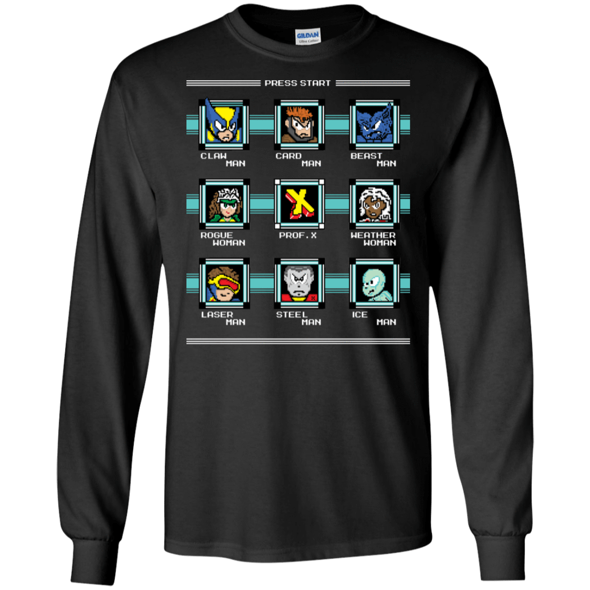 T-Shirts Black / S Mega X-Man Men's Long Sleeve T-Shirt