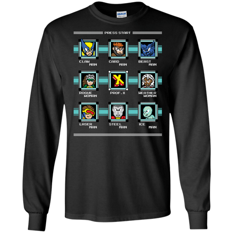 T-Shirts Black / S Mega X-Man Men's Long Sleeve T-Shirt