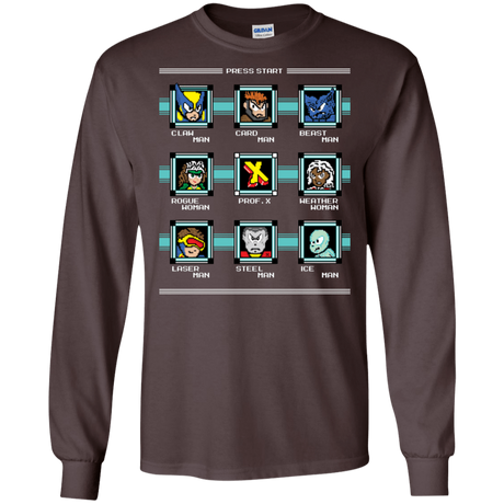 T-Shirts Dark Chocolate / S Mega X-Man Men's Long Sleeve T-Shirt