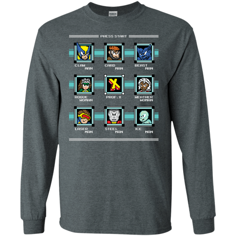 T-Shirts Dark Heather / S Mega X-Man Men's Long Sleeve T-Shirt